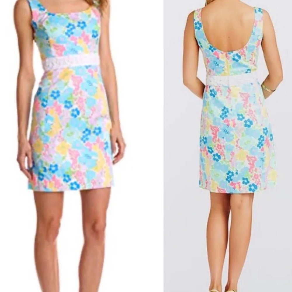 Lilly Pulitzer Serena Dress Spring Fling Floral Knee Length Sleeveless